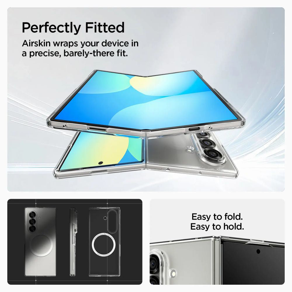 MagSafe Case for Samsung Galaxy Z Fold7 F966, Spigen, Air Skin, Transparent ACS09545