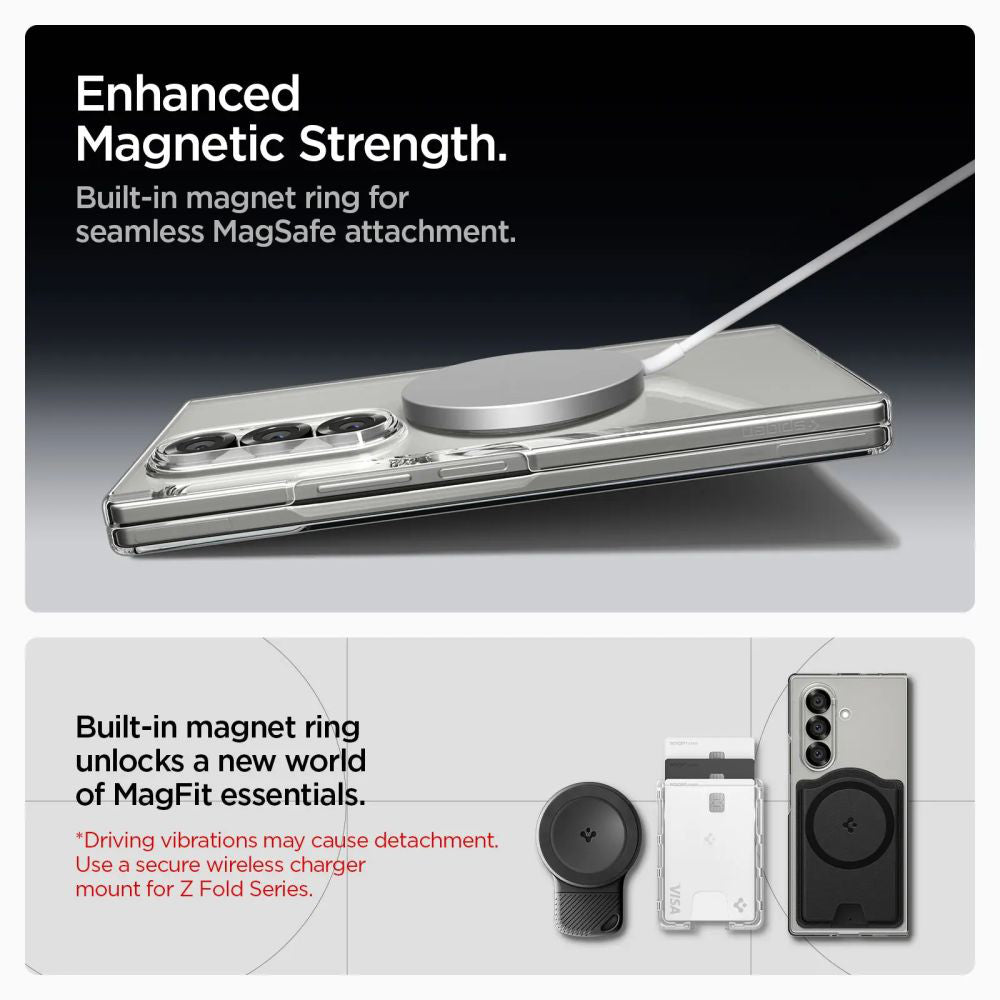 MagSafe Case for Samsung Galaxy Z Fold7 F966, Spigen, Air Skin, Transparent ACS09545