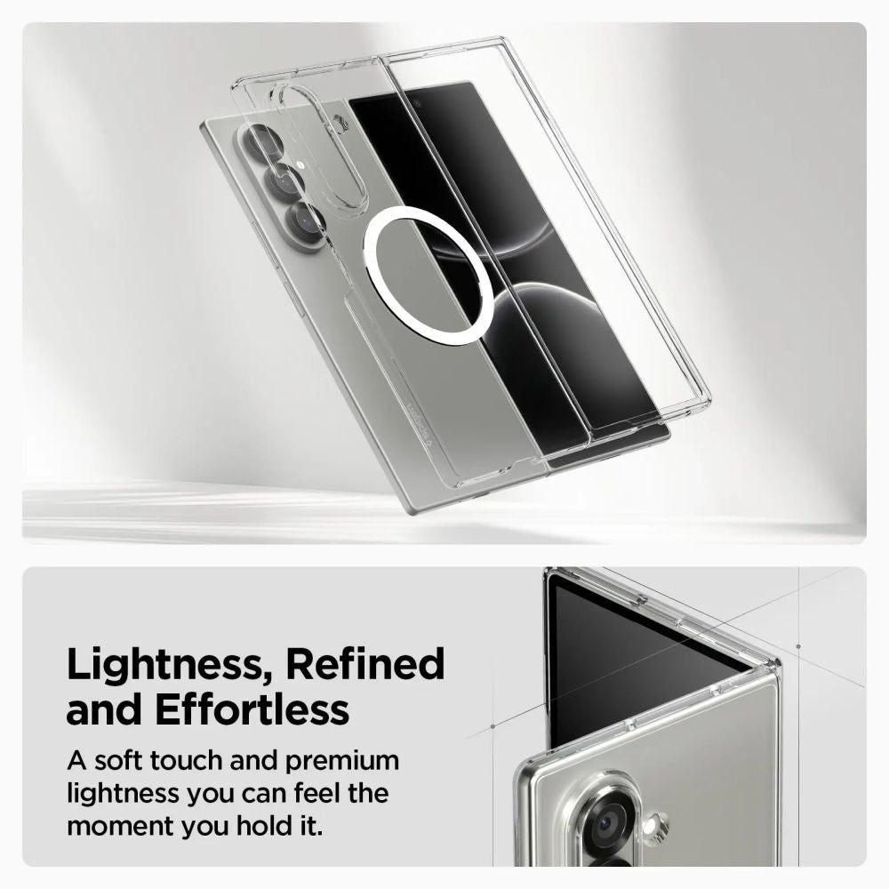 MagSafe Case for Samsung Galaxy Z Fold7 F966, Spigen, Air Skin, Transparent ACS09545
