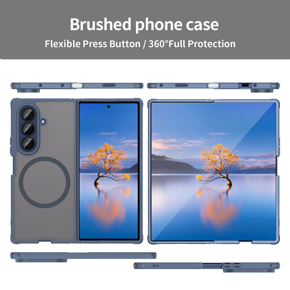 Θήκη MagSafe για Samsung Galaxy Z Fold7 F966, Techsuit, HaloFrost II, Μπλε Σκούρο