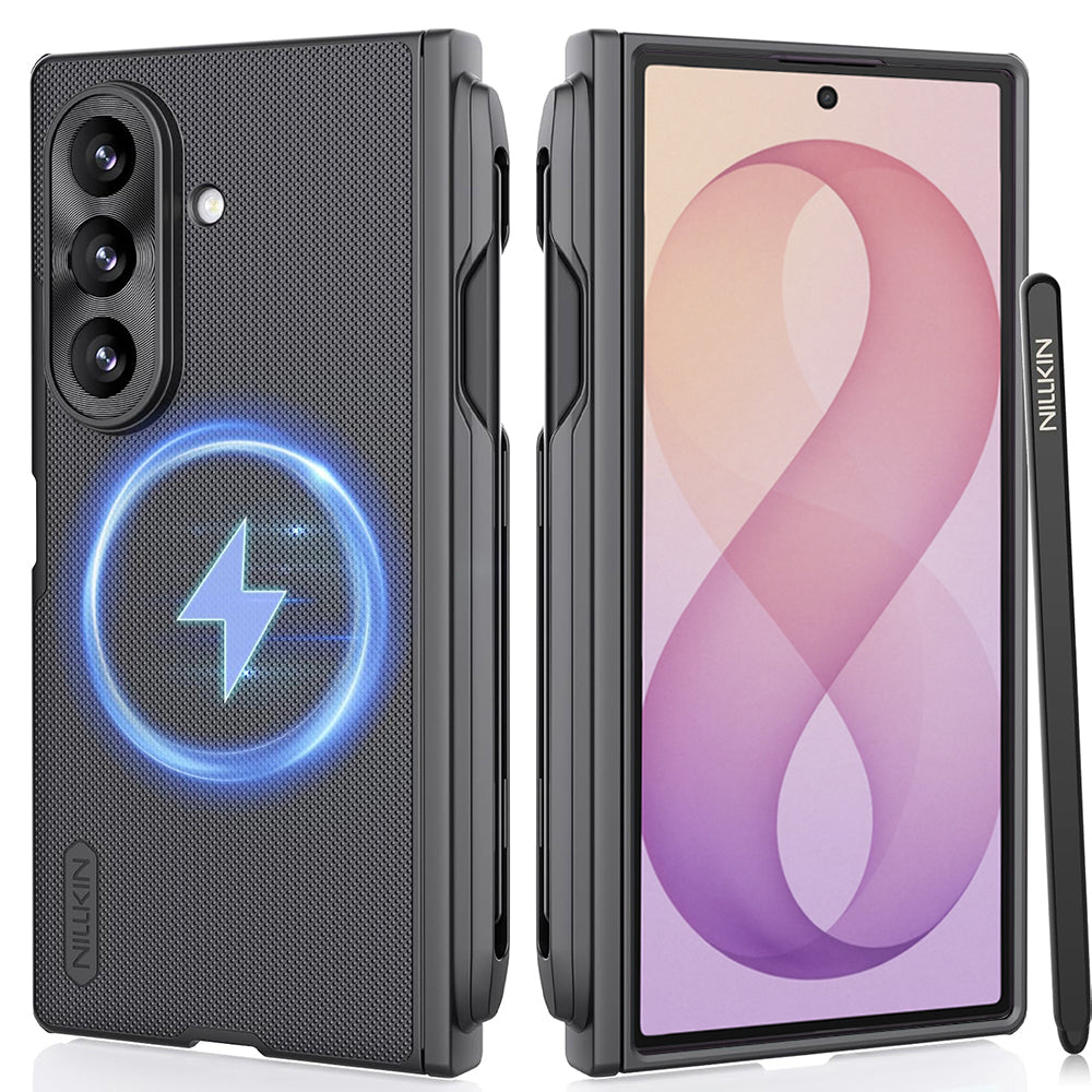 Θήκη MagSafe για Samsung Galaxy Z Fold8 Ultra F976, Nillkin, Super Frosted Shield με Θήκη για Στυλό, Μαύρη
