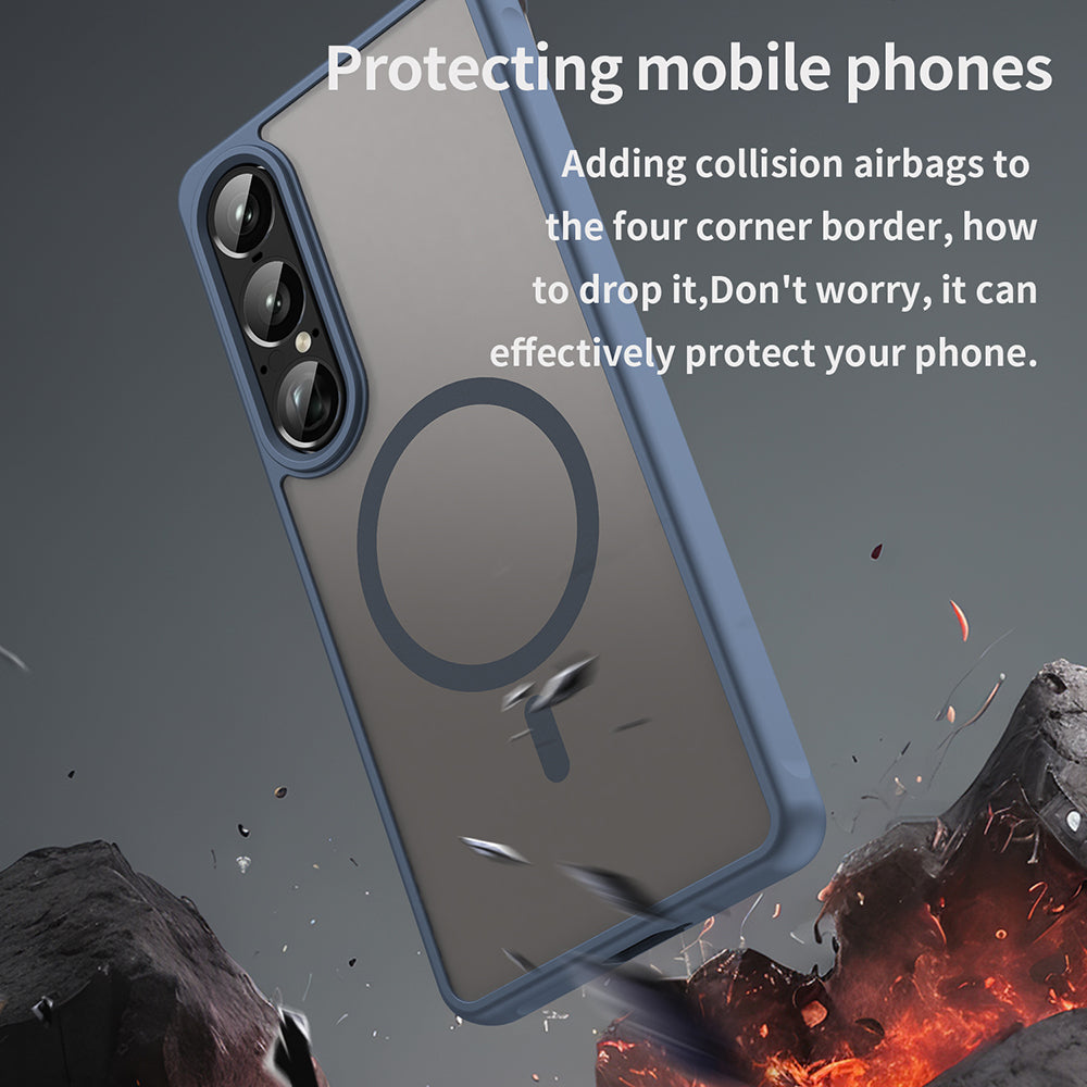 Θήκη MagSafe για Sony Xperia 1 VII, Techsuit, HaloFrost II, Μπλε Σκούρο