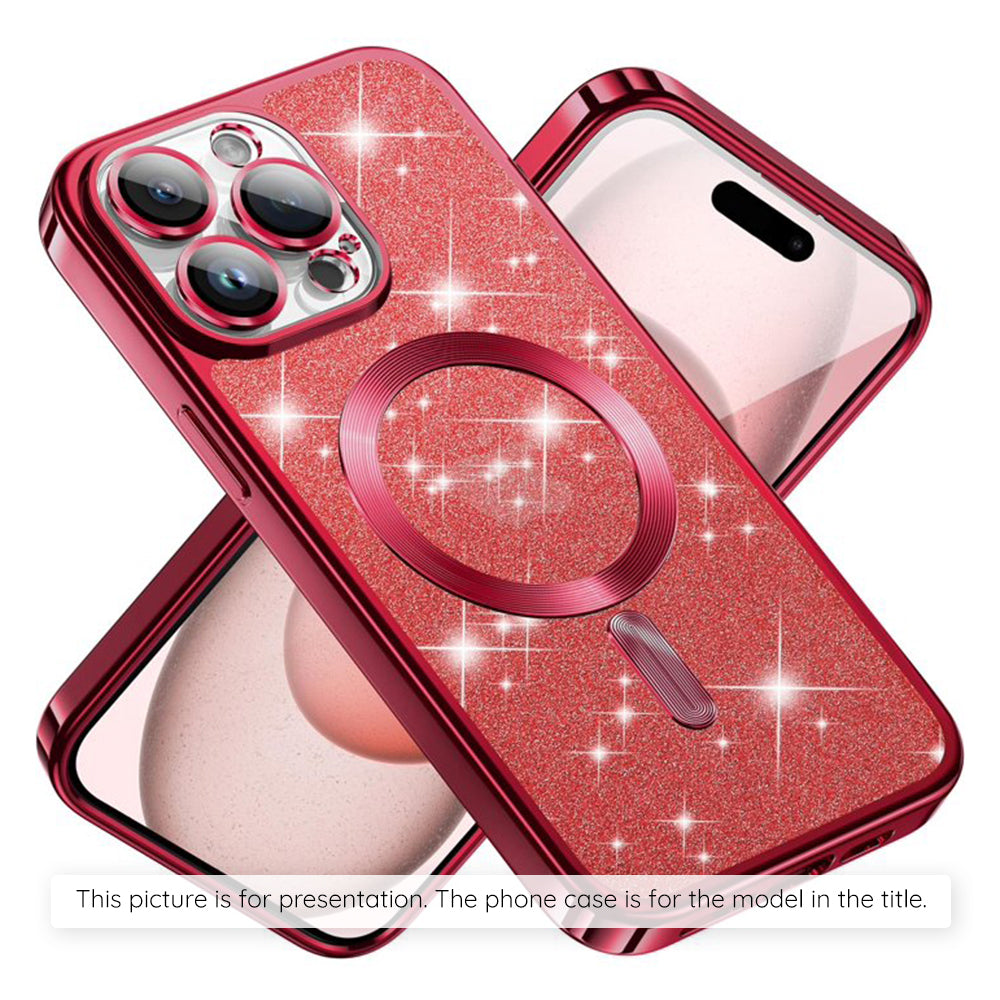 MagSafe Case for Xiaomi 17T Pro, Techsuit, Luxury Glitter, Red