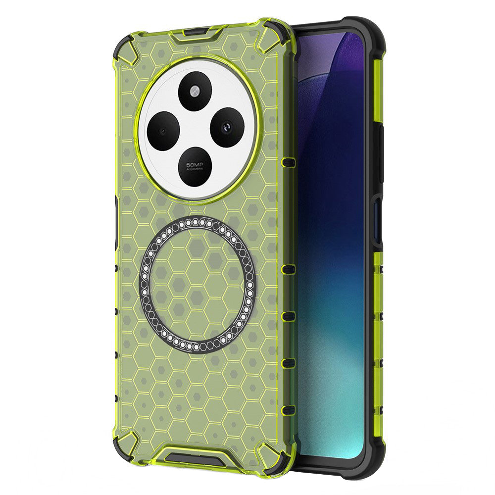Θήκη MagSafe για Xiaomi Poco C75 / Redmi 14C, Techsuit, HoneyComb Shield, Πράσινο