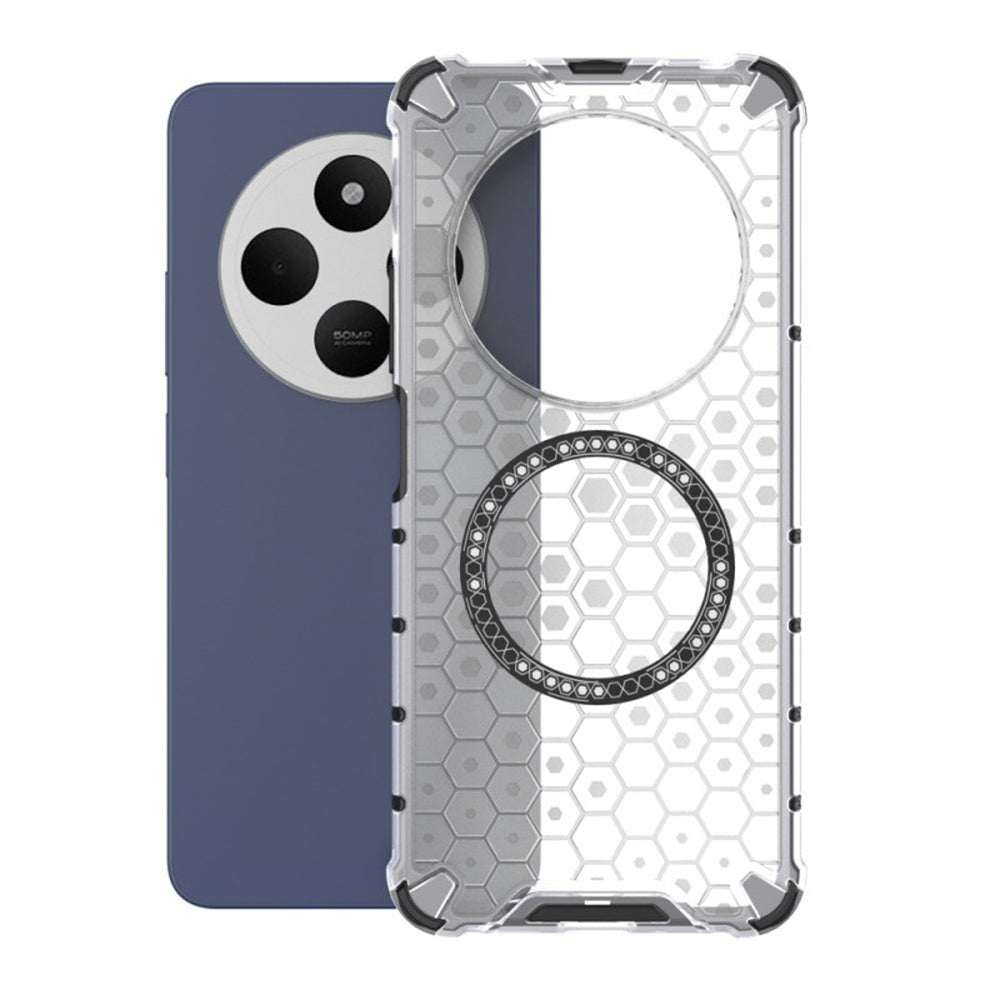 Θήκη MagSafe για Xiaomi Poco C75 / Redmi 14C, Techsuit, HoneyComb Shield, Λευκό