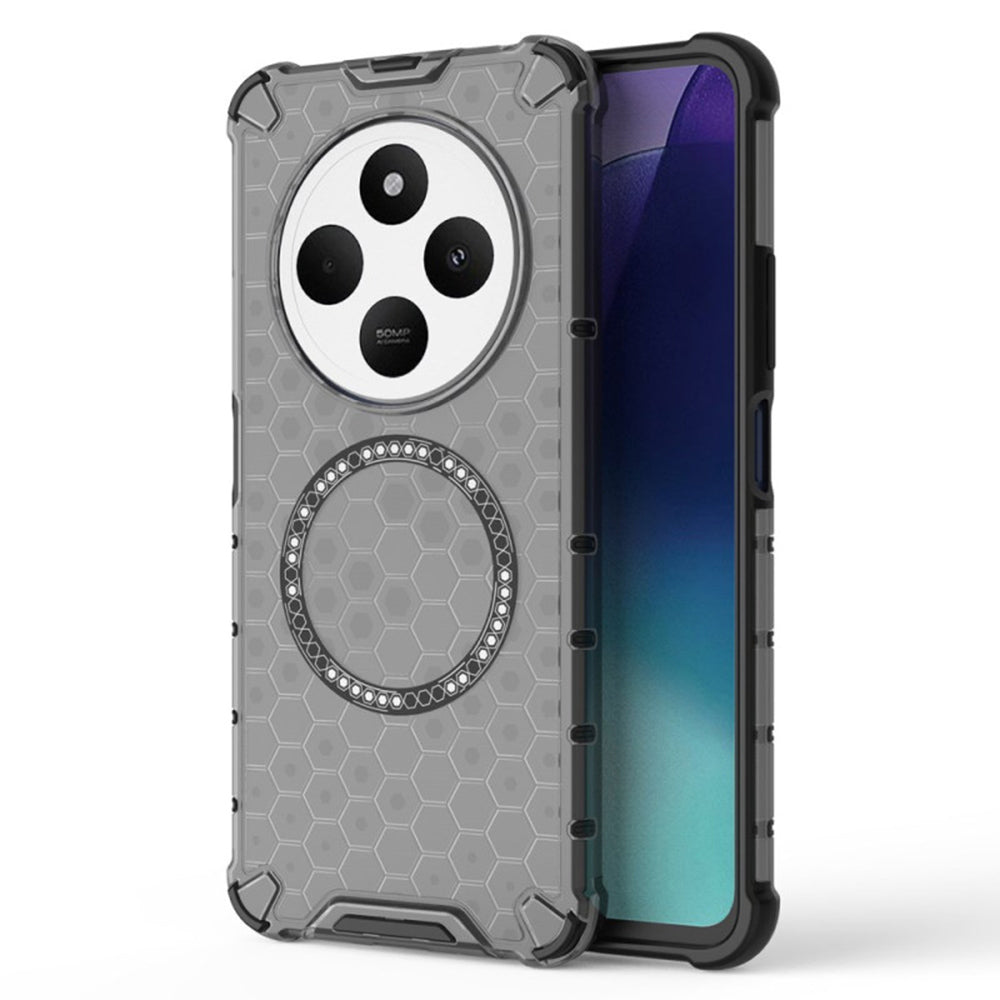 Θήκη MagSafe για Xiaomi Poco C75 / Redmi 14C, Techsuit, HoneyComb Shield, Μαύρη