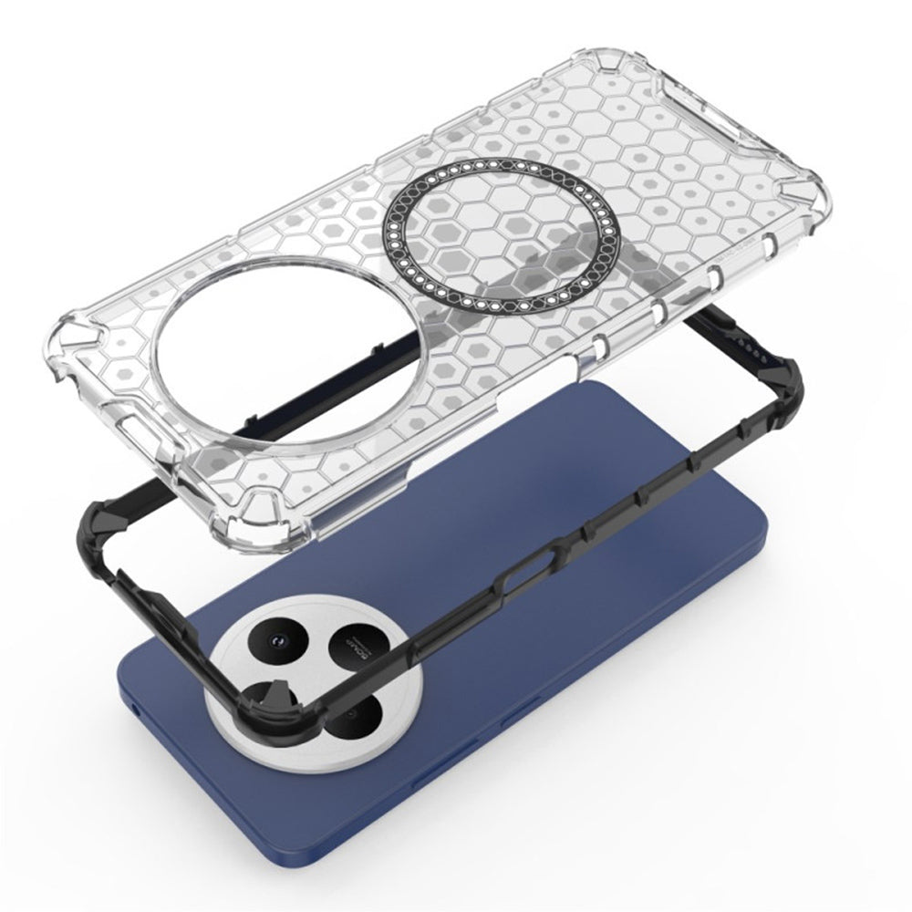 Θήκη MagSafe για Xiaomi Poco C75 / Redmi 14C, Techsuit, HoneyComb Shield, Μαύρη