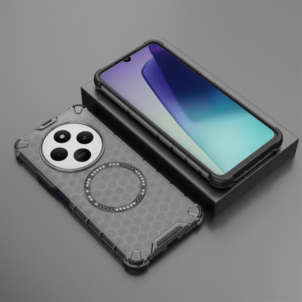 Θήκη MagSafe για Xiaomi Poco C75 / Redmi 14C, Techsuit, HoneyComb Shield, Μαύρη