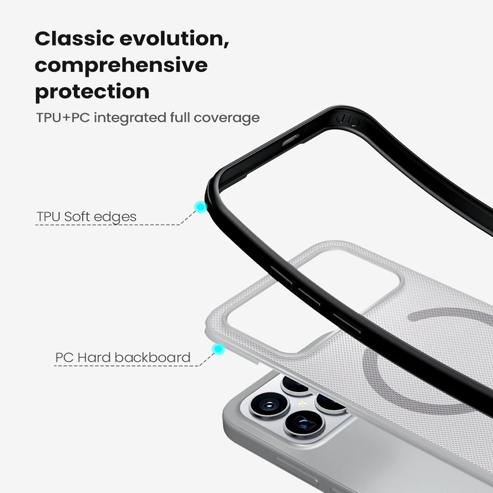 Θήκη MagSafe για Xiaomi Poco F8 Ultra, Nillkin, Super Shield Pro, Μαύρη Διαφανής Σατινέ