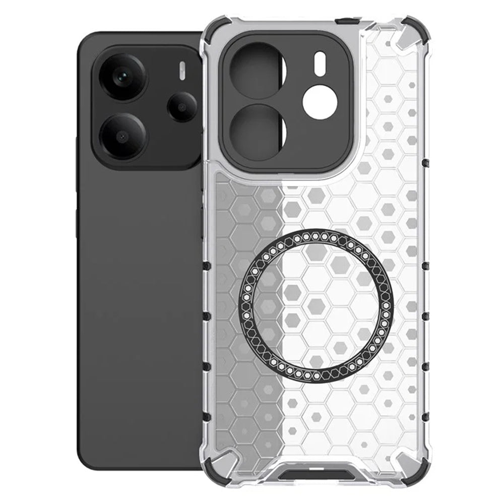 Θήκη MagSafe για Xiaomi Redmi Note 14 4G (Περιφερειακή), Techsuit, HoneyComb Shield, Λευκή