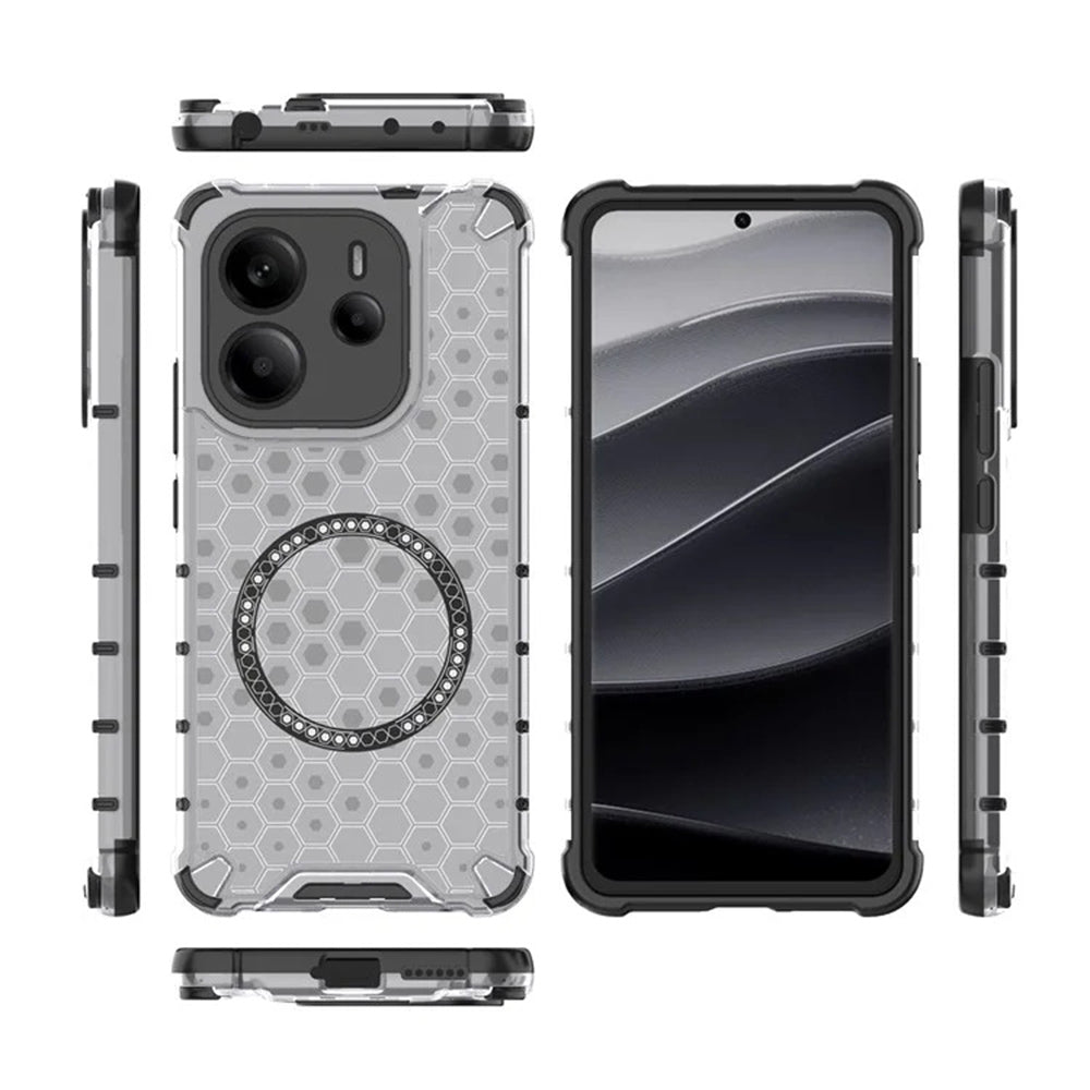 Θήκη MagSafe για Xiaomi Redmi Note 14 4G (Περιφερειακή), Techsuit, HoneyComb Shield, Λευκή