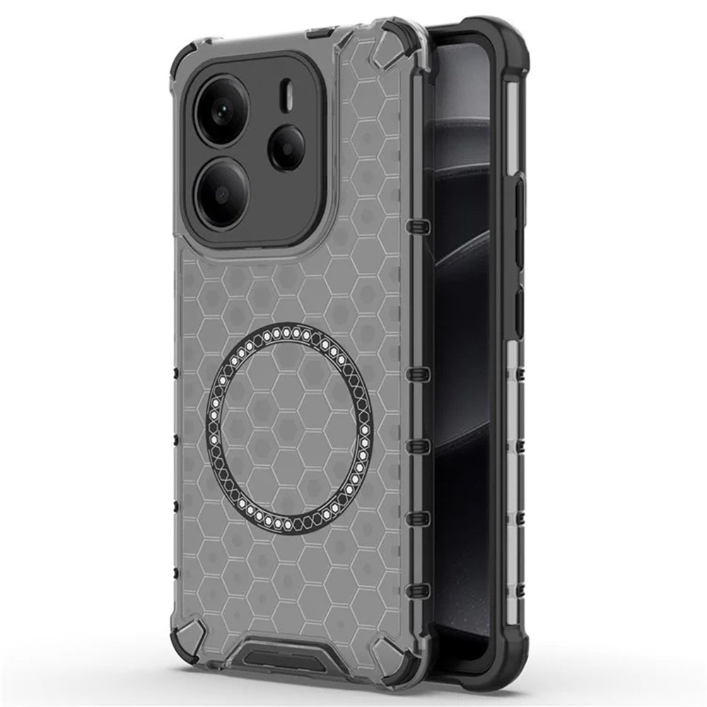 Θήκη MagSafe για Xiaomi Redmi Note 14 4G (Περιφερειακή), Techsuit, HoneyComb Shield, Μαύρη