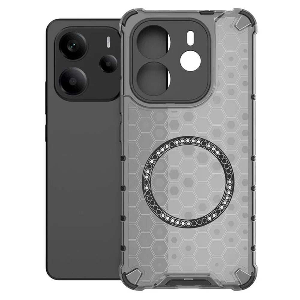 Θήκη MagSafe για Xiaomi Redmi Note 14 4G (Περιφερειακή), Techsuit, HoneyComb Shield, Μαύρη
