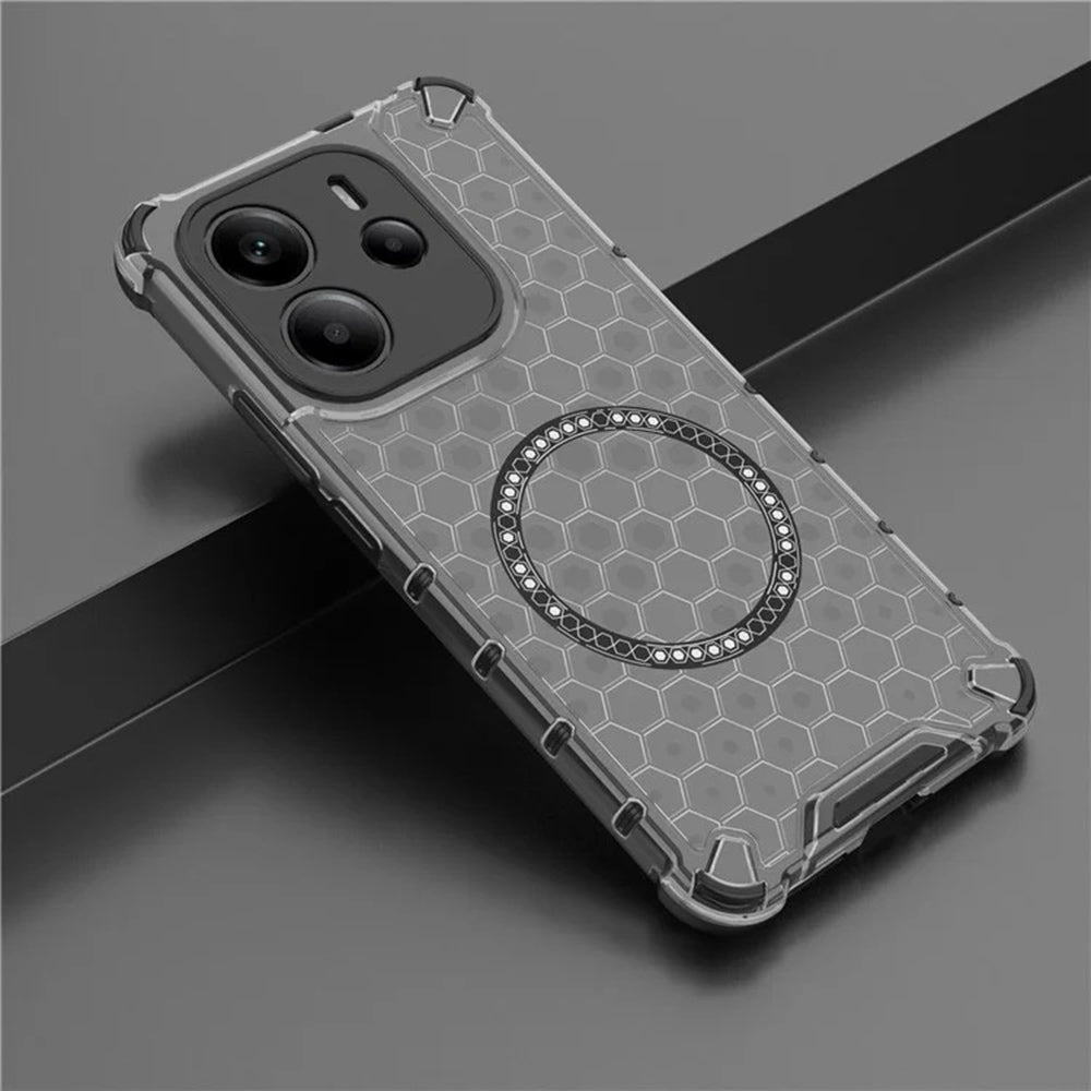Θήκη MagSafe για Xiaomi Redmi Note 14 4G (Περιφερειακή), Techsuit, HoneyComb Shield, Μαύρη