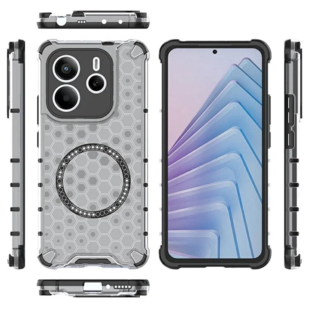 Θήκη MagSafe για Xiaomi Redmi Note 14 5G, Techsuit, HoneyComb Shield, Λευκό