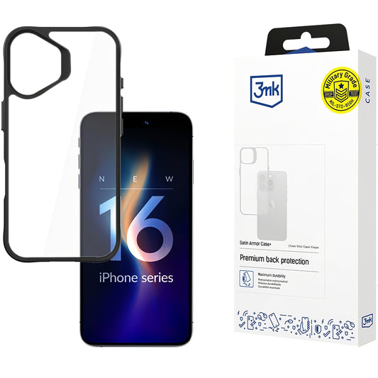 Θήκη για Apple iPhone 16, 3MK, θήκη Satin Armor Case+, Διαφανής