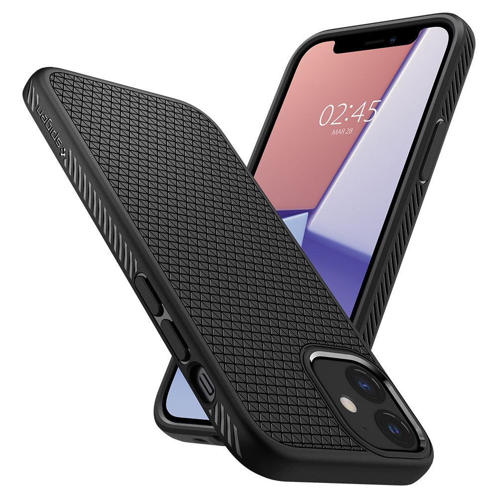 Case for Apple iPhone 12 / 12 Pro, Spigen, Liquid Air, Black ACS01701