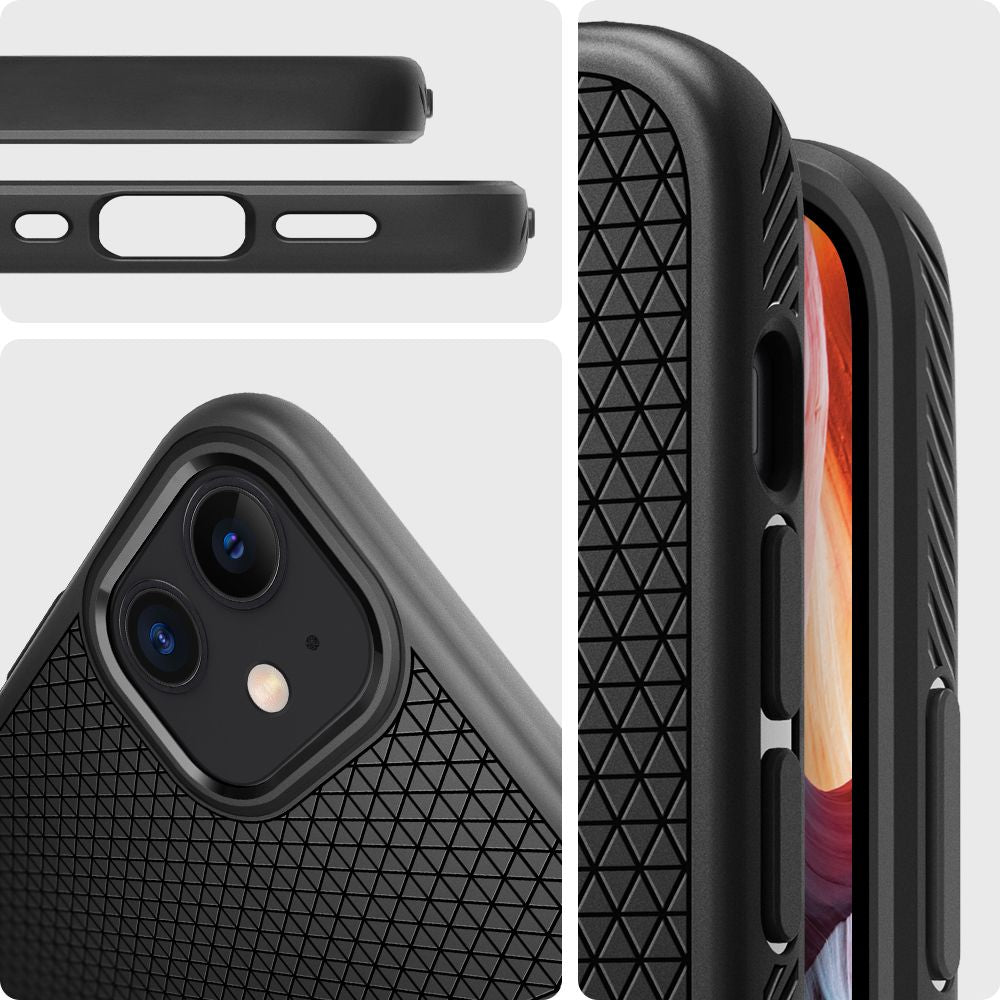 Case for Apple iPhone 12 / 12 Pro, Spigen, Liquid Air, Black ACS01701