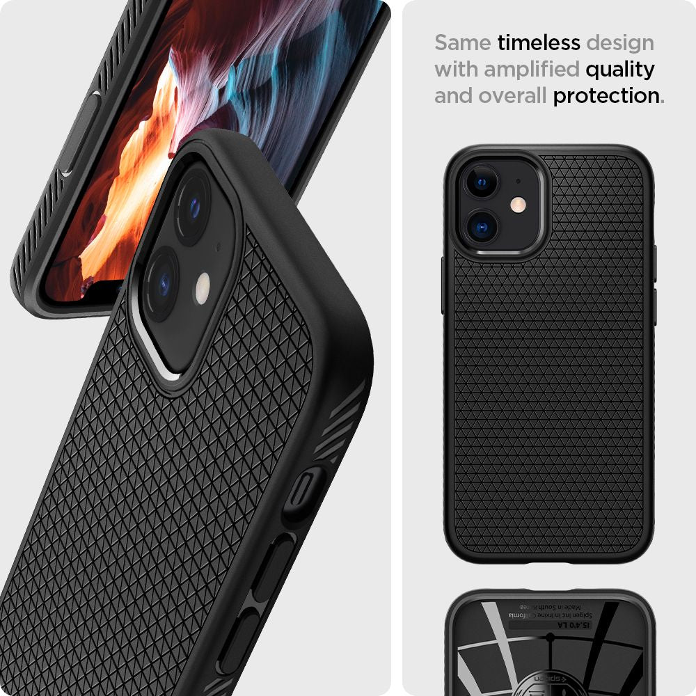 Case for Apple iPhone 12 / 12 Pro, Spigen, Liquid Air, Black ACS01701