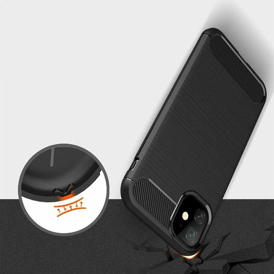 Θήκη για Apple iPhone 12 / 12 Pro, Techsuit, Carbon, Μαύρη