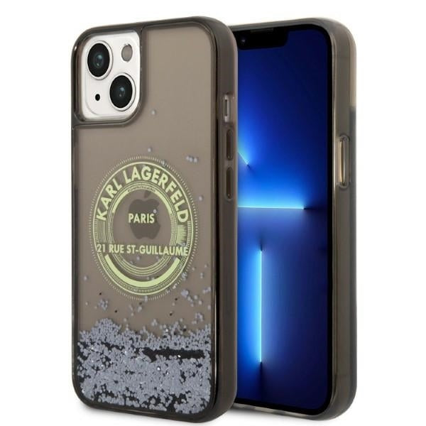 Θήκη για Apple iPhone 14, Karl Lagerfeld, Liquid Glitter RSG, Μαύρη