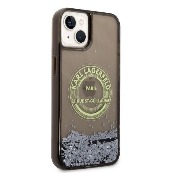 Θήκη για Apple iPhone 14, Karl Lagerfeld, Liquid Glitter RSG, Μαύρη