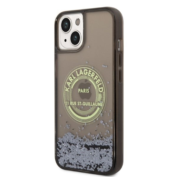 Θήκη για Apple iPhone 14, Karl Lagerfeld, Liquid Glitter RSG, Μαύρη