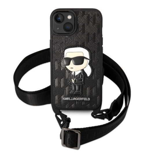 Θήκη για Apple iPhone 14, Karl Lagerfeld, Monogram Ikonik Karl, Μαύρη