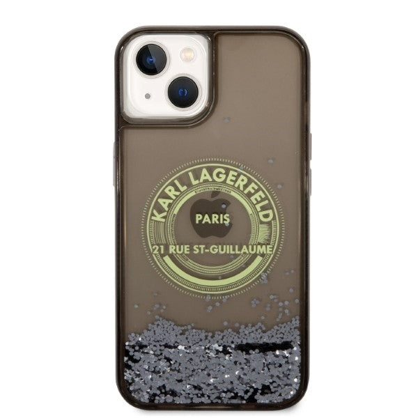 Θήκη για Apple iPhone 14 Plus, Karl Lagerfeld, Liquid Glitter RSG, Μαύρη
