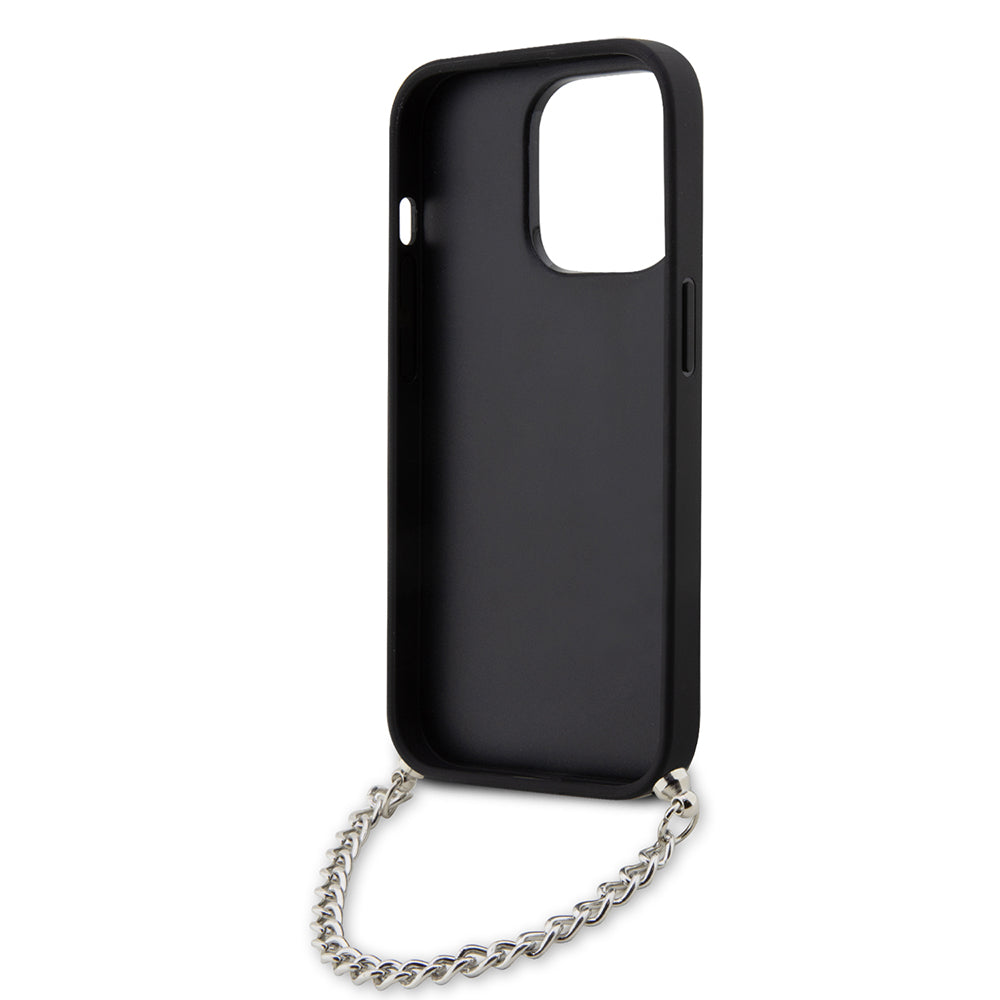 Θήκη για Apple iPhone 14 Pro, Karl Lagerfeld, Saffiano Monogram Chain, Μαύρη
