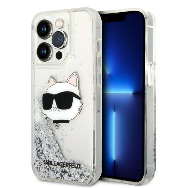 Θήκη για Apple iPhone 14 Pro Max, Karl Lagerfeld, Glitter Choupette's Head, Ασημί