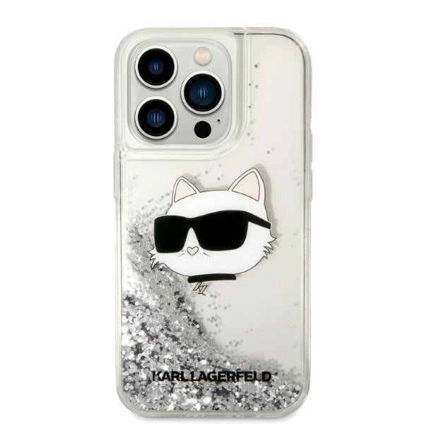 Θήκη για Apple iPhone 14 Pro Max, Karl Lagerfeld, Glitter Choupette's Head, Ασημί