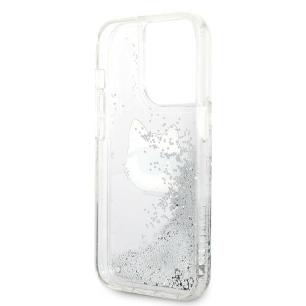 Θήκη για Apple iPhone 14 Pro Max, Karl Lagerfeld, Glitter Choupette's Head, Ασημί
