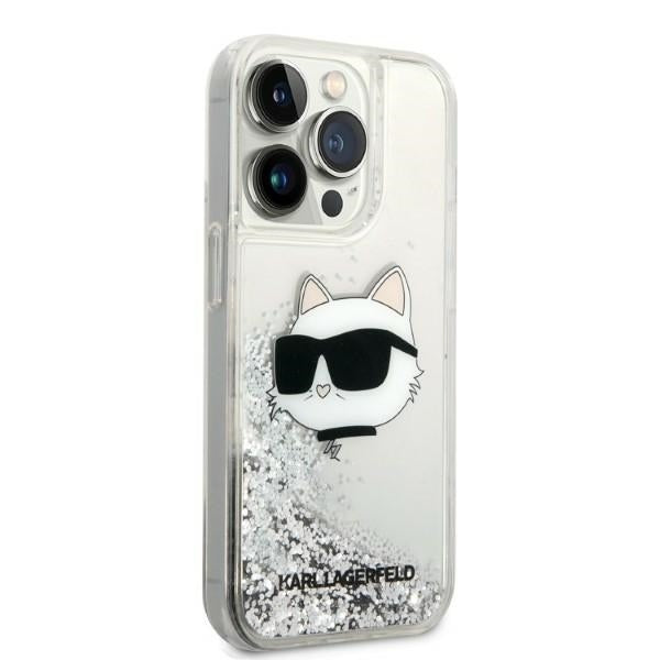 Θήκη για Apple iPhone 14 Pro Max, Karl Lagerfeld, Glitter Choupette's Head, Ασημί