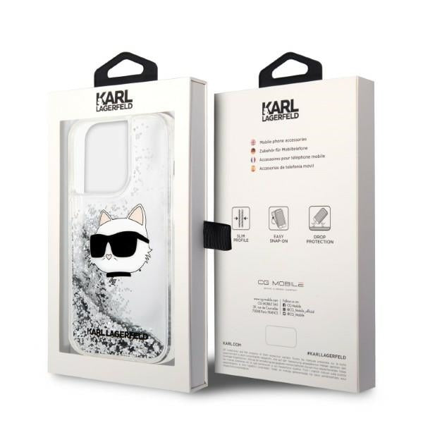 Θήκη για Apple iPhone 14 Pro Max, Karl Lagerfeld, Glitter Choupette's Head, Ασημί