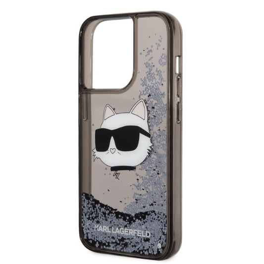 Θήκη για Apple iPhone 14 Pro Max, Karl Lagerfeld, Glitter Choupette's Head, Μαύρη