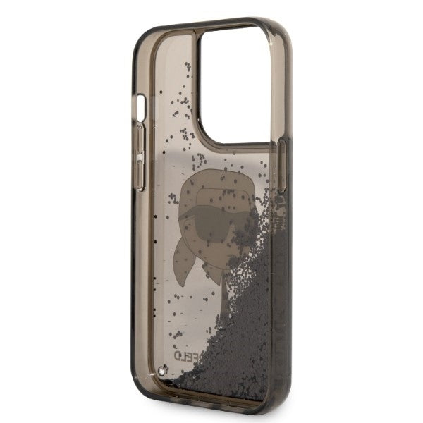 Θήκη για Apple iPhone 14 Pro Max, Karl Lagerfeld, Glitter Karl's Head, Μαύρη