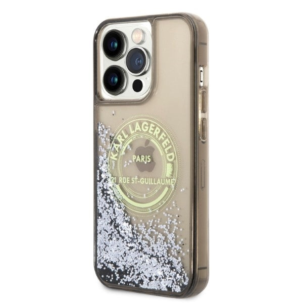 Θήκη για Apple iPhone 14 Pro Max, Karl Lagerfeld, Liquid Glitter RSG, Μαύρη