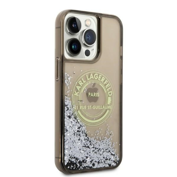 Θήκη για Apple iPhone 14 Pro Max, Karl Lagerfeld, Liquid Glitter RSG, Μαύρη