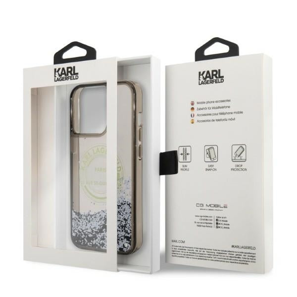 Θήκη για Apple iPhone 14 Pro Max, Karl Lagerfeld, Liquid Glitter RSG, Μαύρη