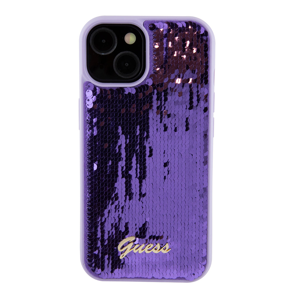 Θήκη για Apple iPhone 15, Guess, Sequin Script Metal, Μοβ