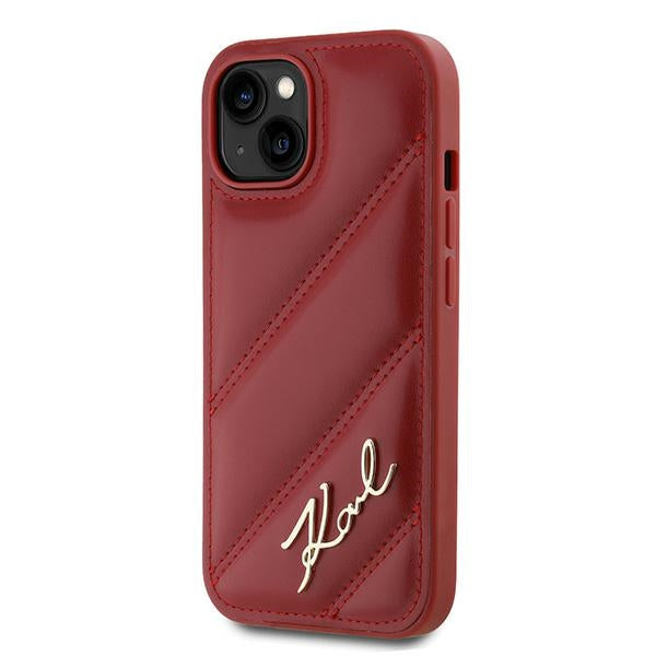 Θήκη για Apple iPhone 15, Karl Lagerfeld, Diagonal Quilted Script, Rosie
