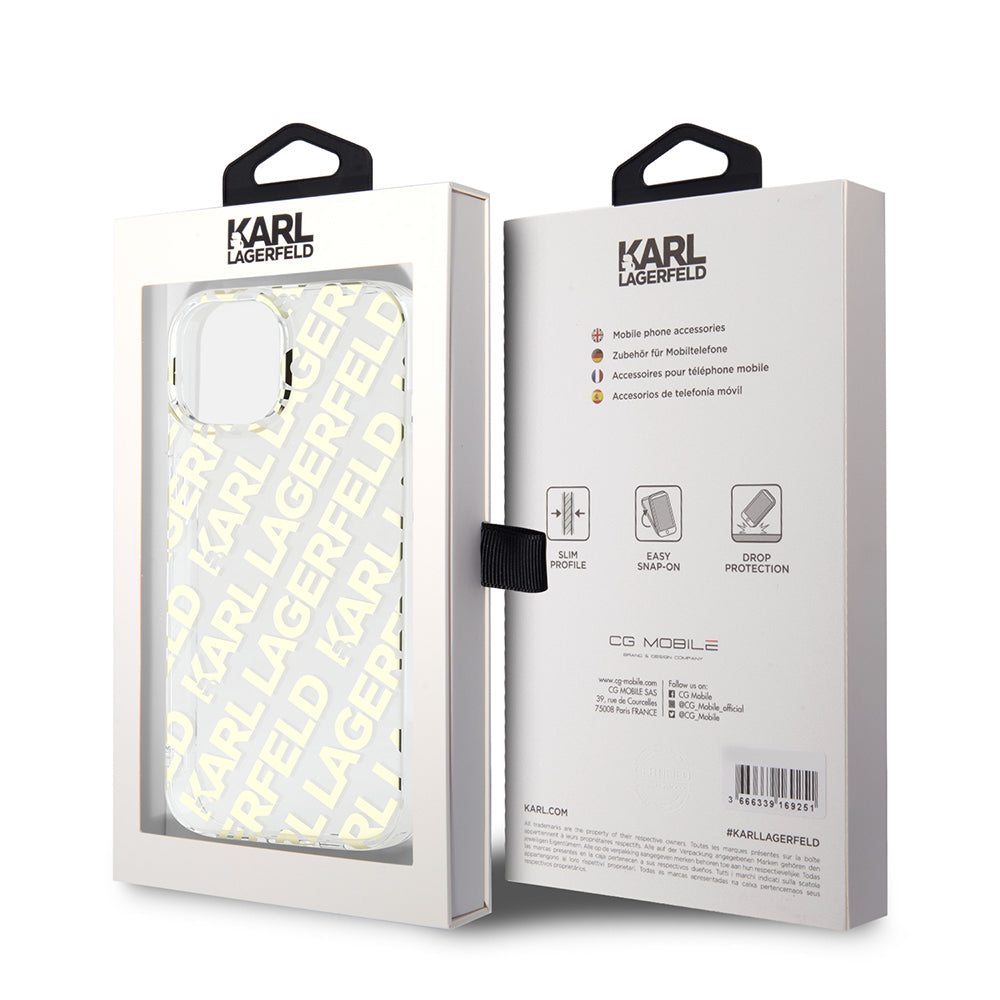 Θήκη για Apple iPhone 15, Karl Lagerfeld, IML Luxury Gold Fullover Logo, Χρυσή