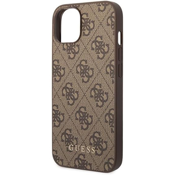 Θήκη για Apple iPhone 15 Plus, Guess, 4G Metal Gold Logo, Καφέ
