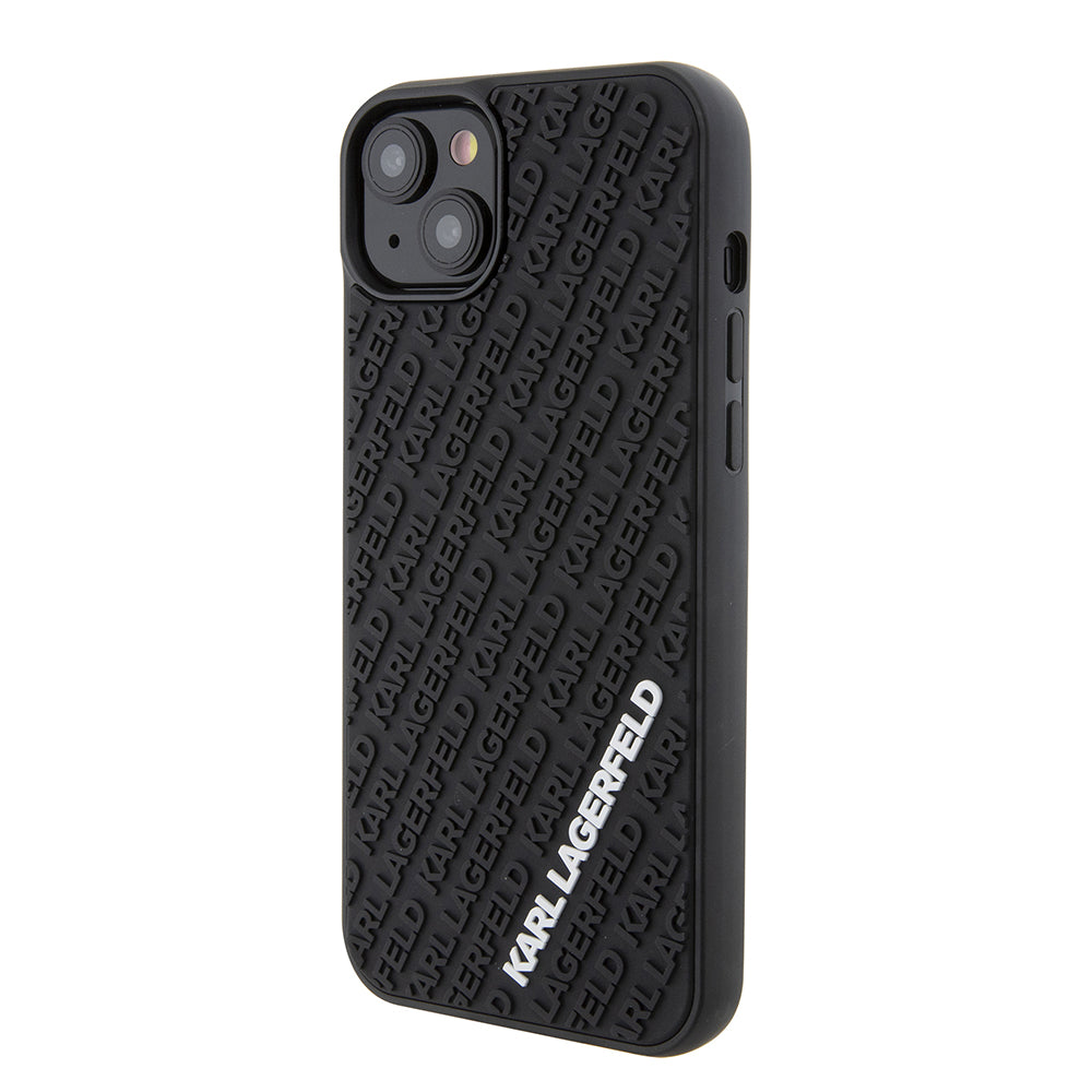 Θήκη για Apple iPhone 15 Plus, Karl Lagerfeld, 3D Rubber Multi Logo, Μαύρη