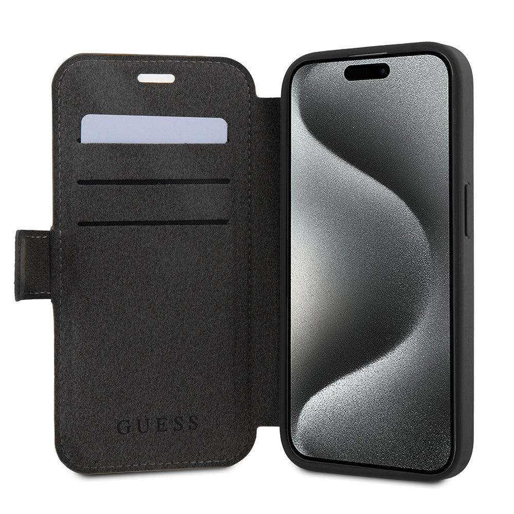 Case for Apple iPhone 15 Pro, Guess, 4G Book, Grey