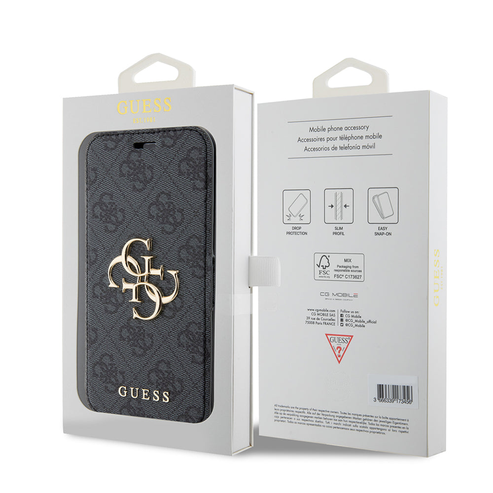 Case for Apple iPhone 15 Pro, Guess, 4G Book, Grey