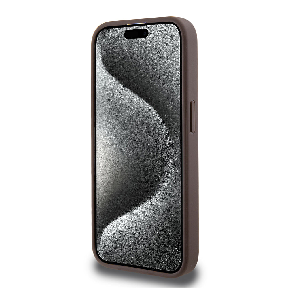 Θήκη για Apple iPhone 15 Pro, Guess, 4G Stripe, Καφέ