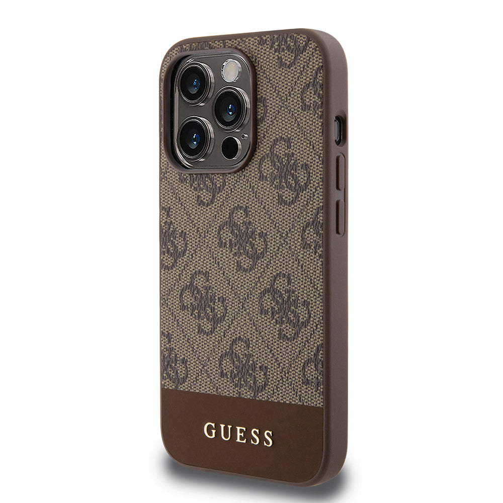 Θήκη για Apple iPhone 15 Pro, Guess, 4G Stripe, Καφέ