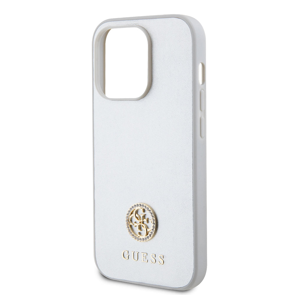 Case for Apple iPhone 15 Pro, Guess, Strass Metal Logo, Silver